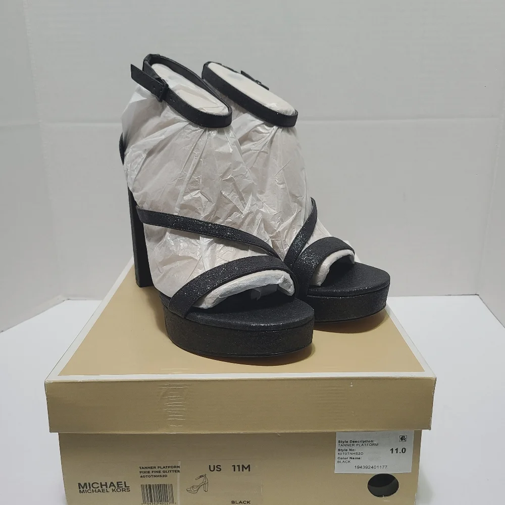 Michael Kors Tanner Platform Pixie Fine Glitter Shoes NIB‎ Size 11